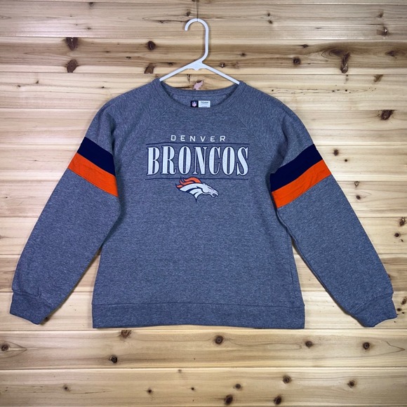 NFL Denver Broncos Sweatshirt Womens Small Gray Team Apparel Long Sleeve Shirt - Picture 1 of 6